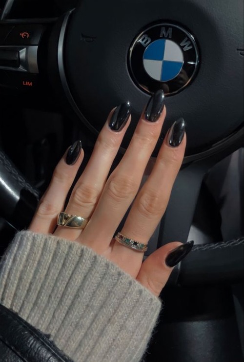 black chrome nails - black chrome nails design