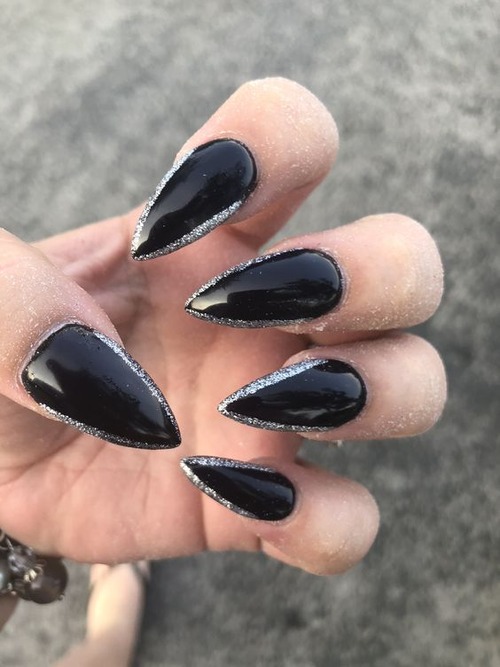 black chrome nails - black unicorn chrome nails