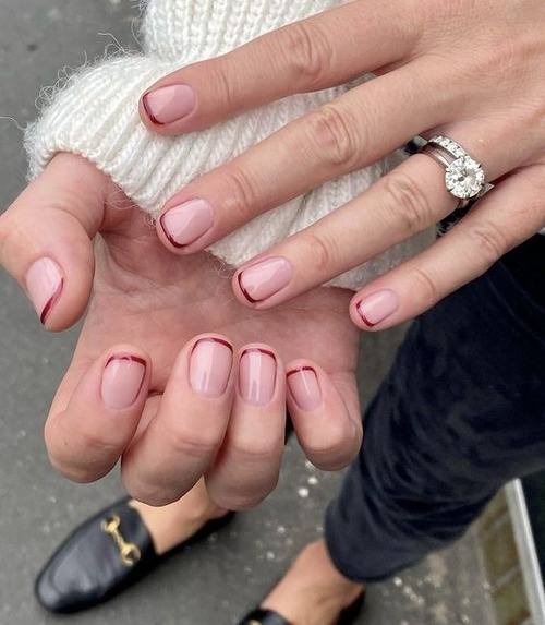 classy short french nails - short french tip nails