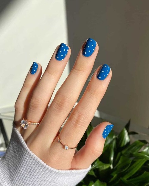 cute short nails designs - blue short nails