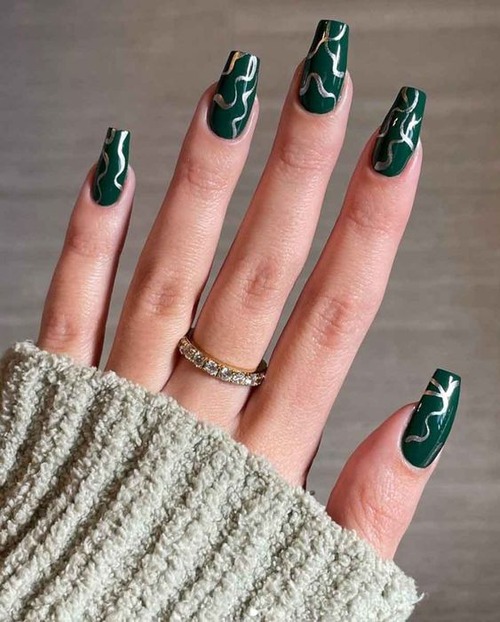 emerald green acrylic nails - emerald acrylic nails