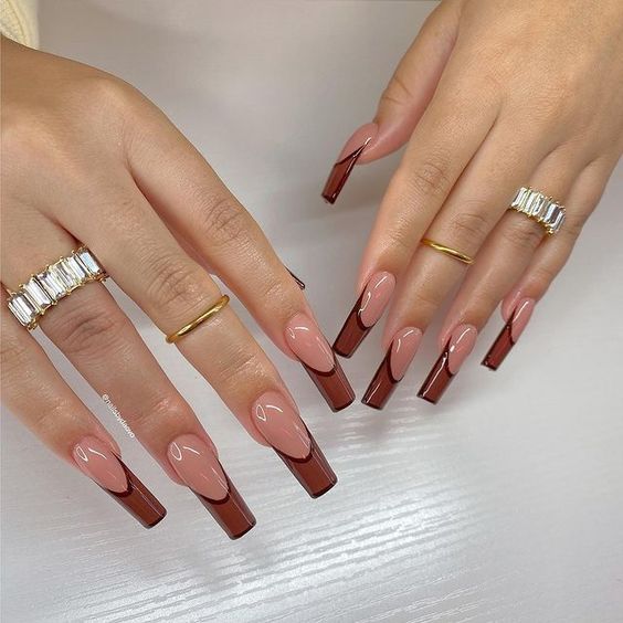 fabulous brown french tip nails