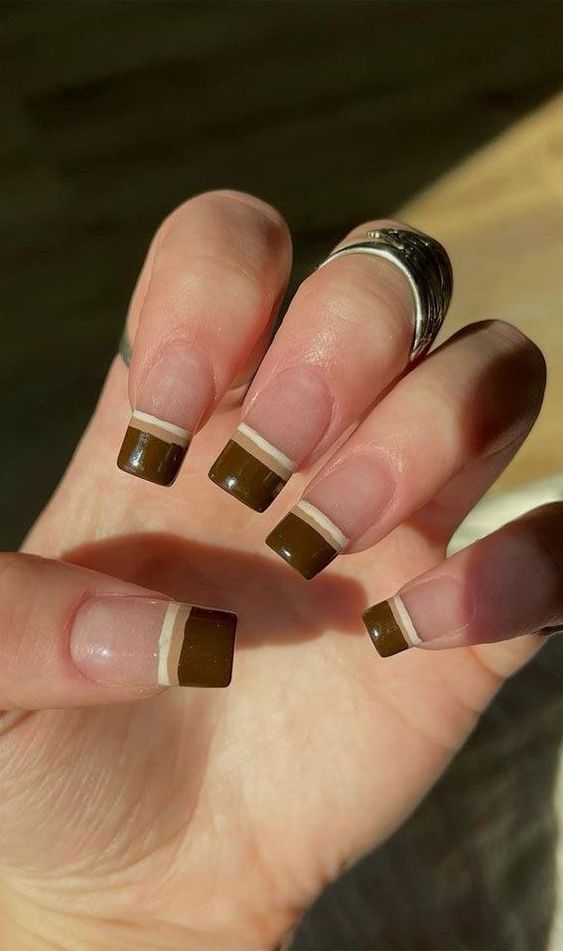 french tip nails turning brown