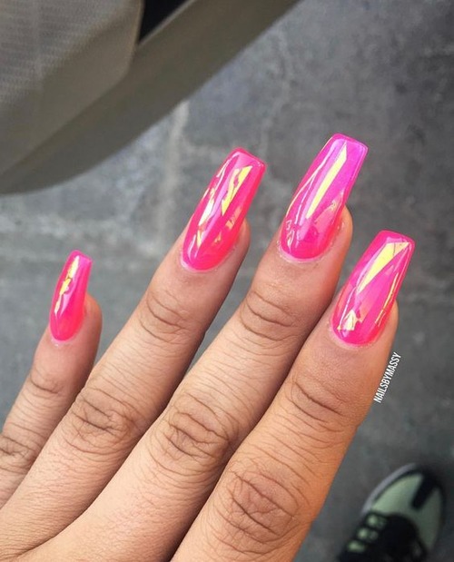 pink chrome nails - pink chrome nails almond