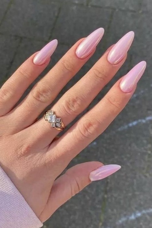 pink chrome nails - pink chrome nails simple