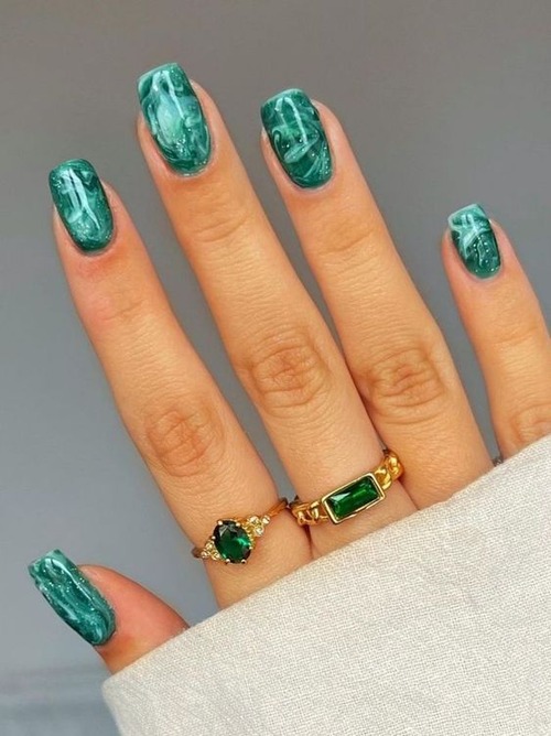 white and green nails - white and green classy nails