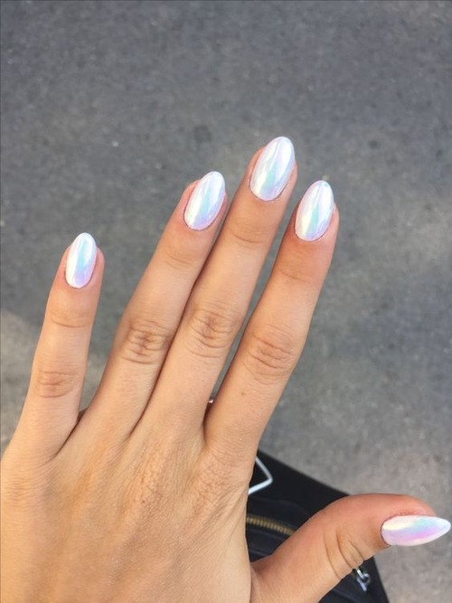 white chrome nails - white chrome nails powder