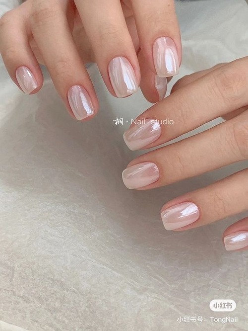 white chrome nails - white chrome nails square