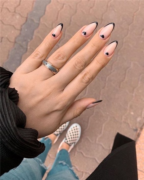 black heart nail designs - white nail designs
