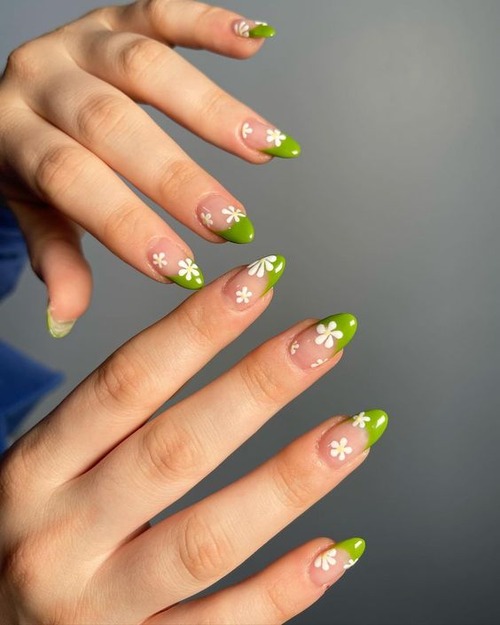 daisy acrylic nails - acrylic nails