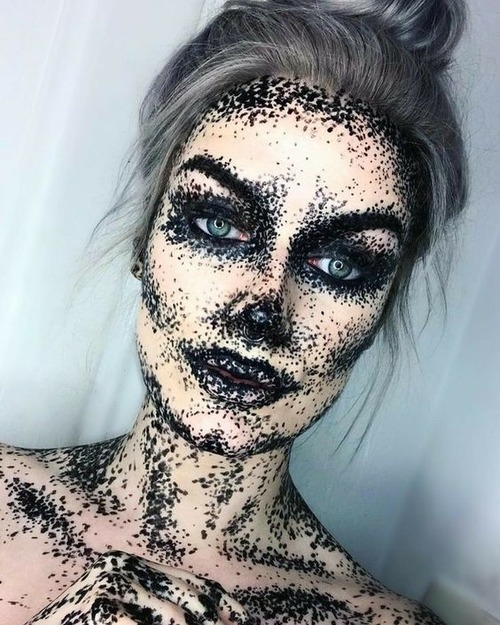 halloween ghost makeup - ghost makeup for dark skin