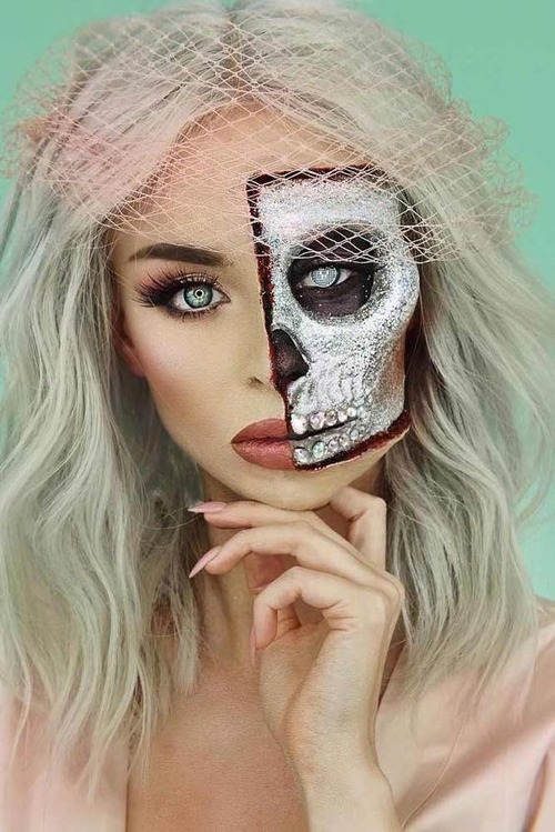 pretty half ghost makeup - ghost makeup ideas
