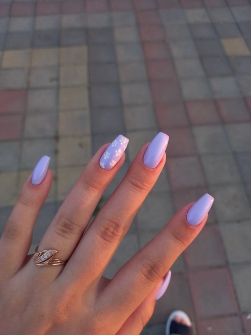 purple daisy nails - best purple daisy nails