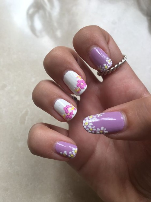 purple daisy nails - top purple daisy nails