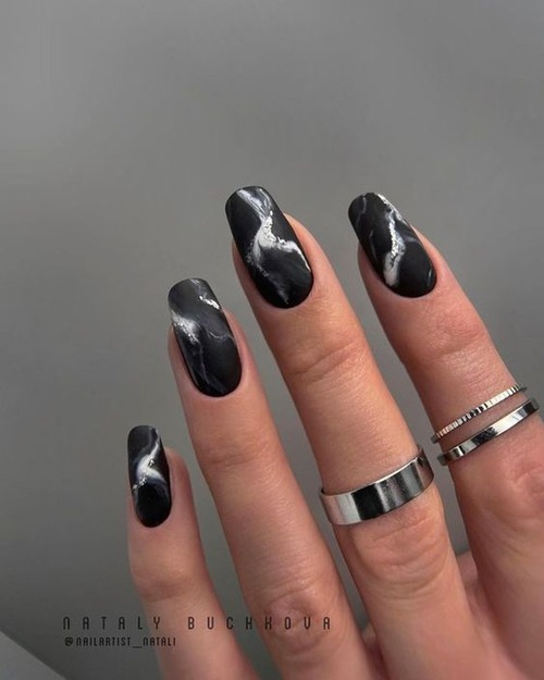 black and white marble nails - black and white marble nails acrylic