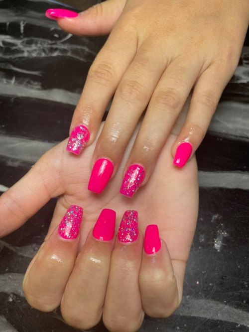 bright pink hot pink nails - awesome hot pink nails