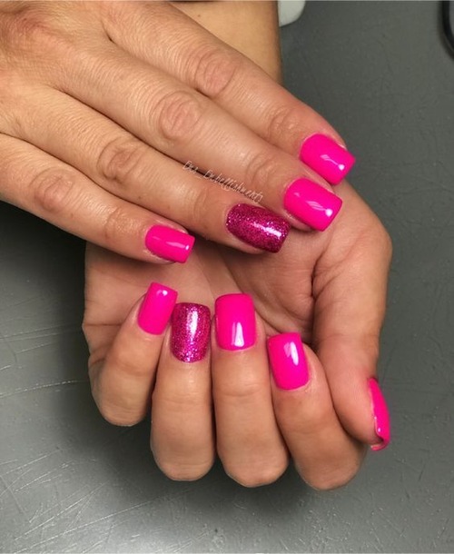 bright pink hot pink nails - hot pink nail designs 2023