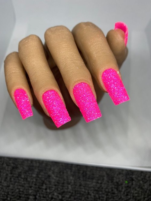 bright pink hot pink nails - hot pink nails with diamonds
