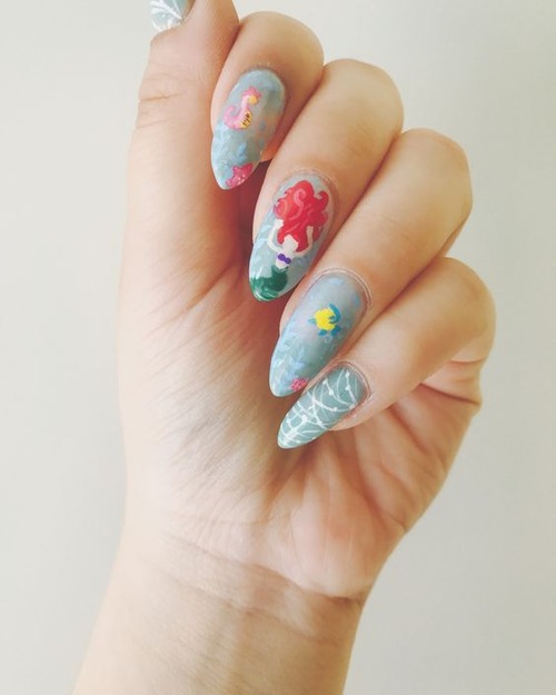 disney princess nail designs - cute princess nail designs