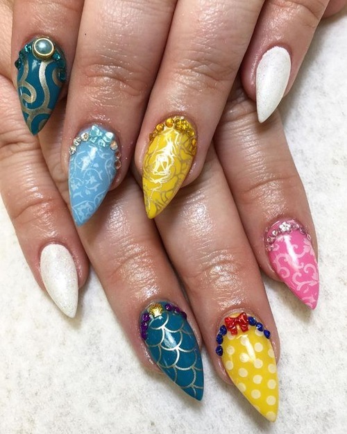 disney princess nail designs - princess nail designs glitter