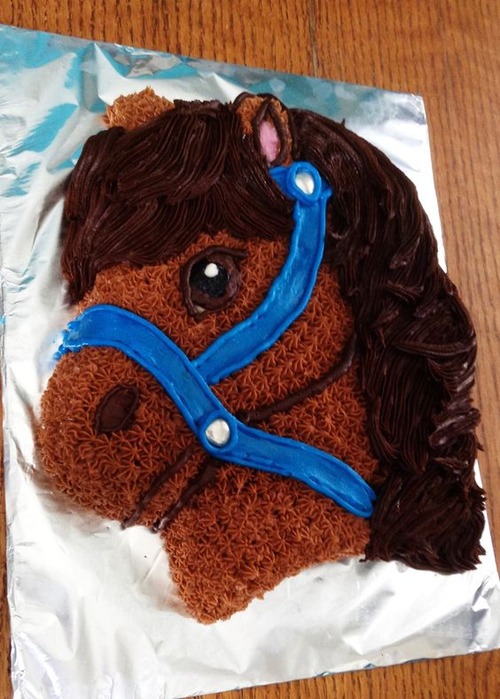 horse head cake - easy horse cake template