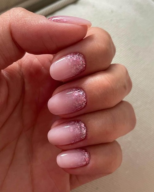 hot pink acrylic nails with glitter - hot pink nails with diamonds