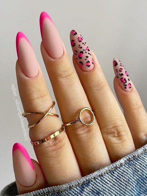 hot pink french tip nails - stunning french tip nail designs