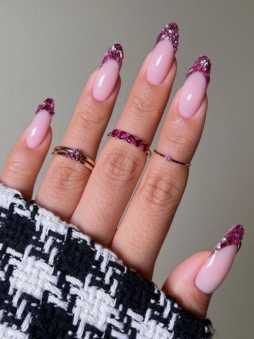 hot pink french tip nails - stunning french tip nails