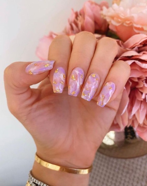 pink marble nails - best pink marble nails