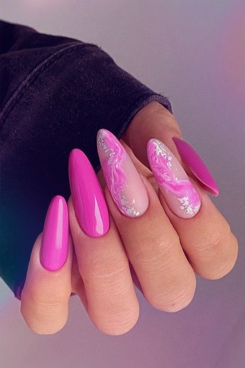 pink marble nails - light pink marble nails