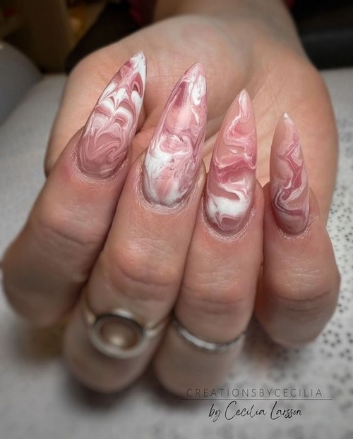 pink marble nails - pink marble nails acrylic