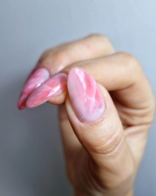 pink marble nails - pink marble nails with glitter