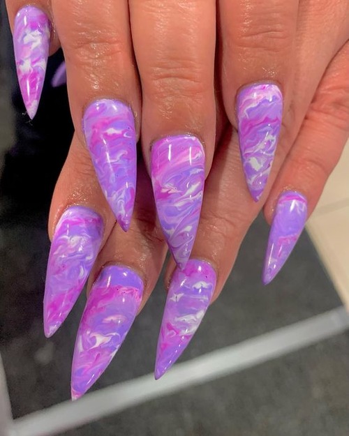 purple marble nails - purple marble nails designs