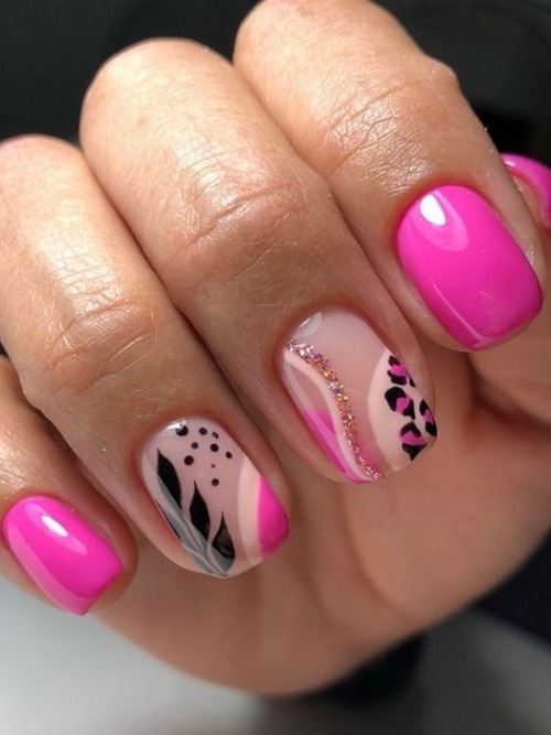 short hot pink nails - hot pink nail designs 2023