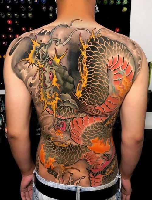 japanese dragon tattoo back - cute japanese dragon tattoo back