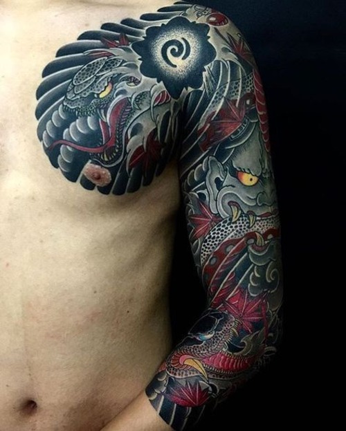 japanese dragon tattoo sleeve - japanese dragon tatto sleeve female