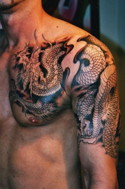 japanese dragon tattoo sleeve - japanese dragon tatto sleeve male
