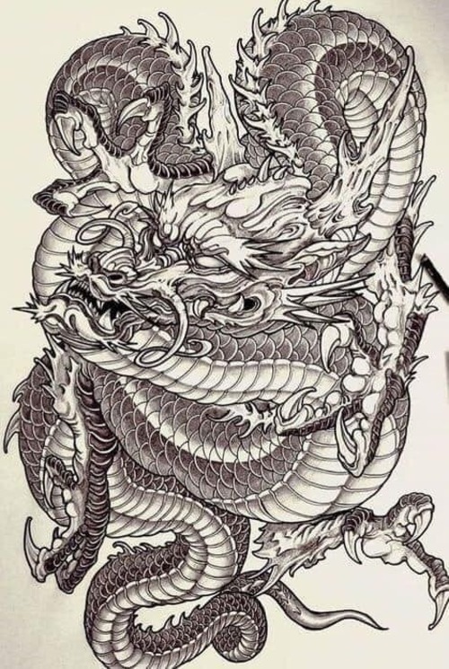 japanese dragon tattoo stencil - japanese dragon tattoo stencil png