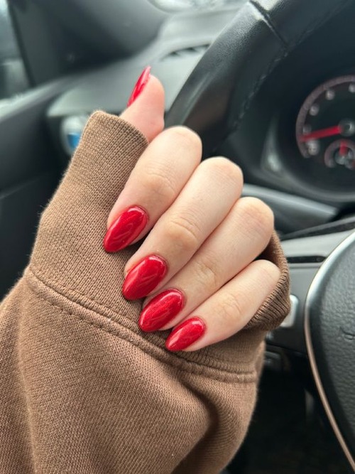 red graduation nails - classy graduation nails