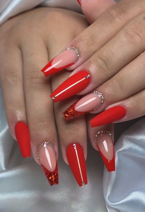 red graduation nails - red graduation nails designs