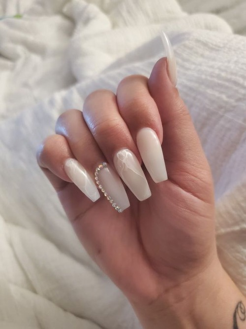 white nails for graduation - pure white graduation nails