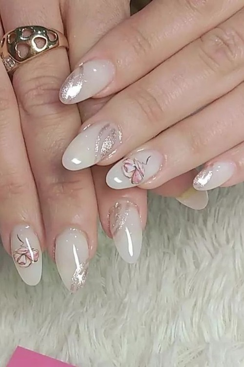 white nails for graduation - short graduation nails