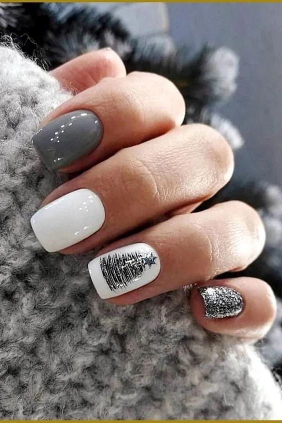 winter nails snowflake