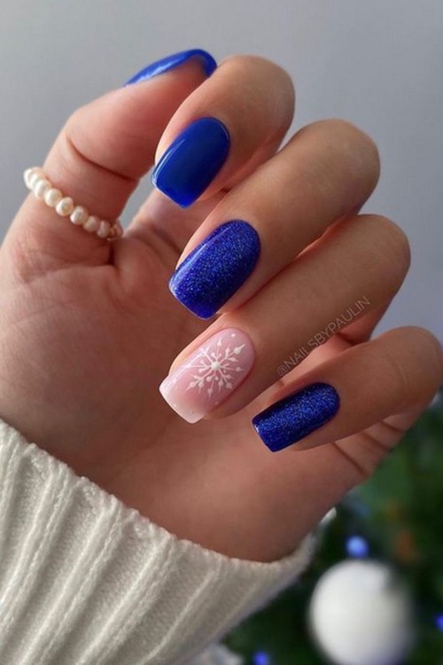 blue winter wonderland nails - blue winter wonderland nails short