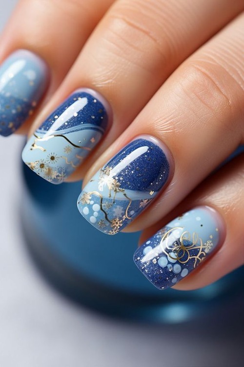 blue winter wonderland nails - blue winter wonderland nails simple