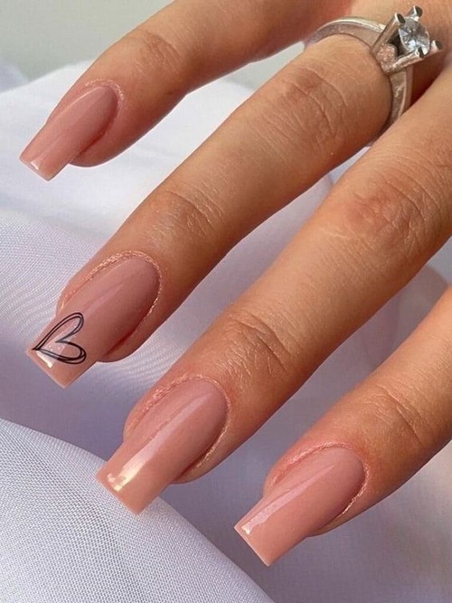 pink nails with black hearts - pink nails pinterest