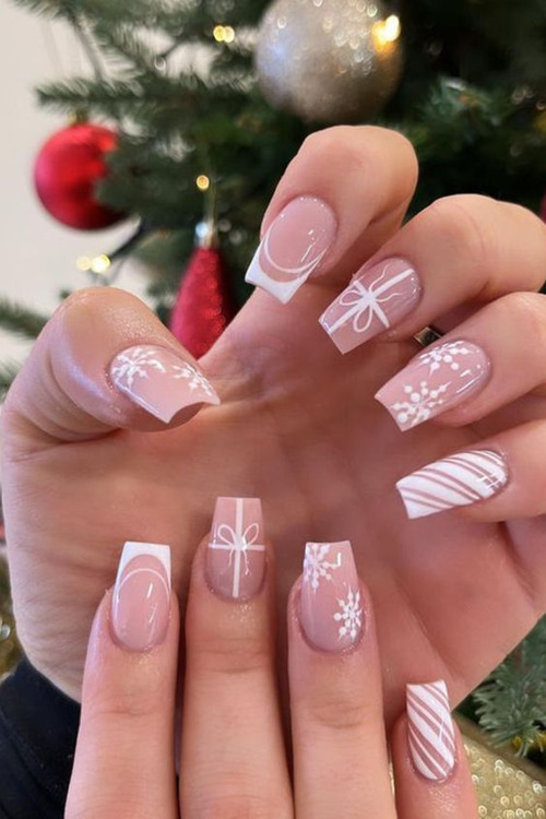 white winter wonderland nails - classy winter nails