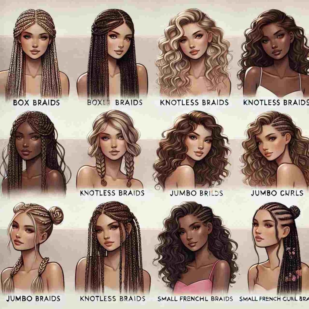 French Curl Braids Types Explained: Box, Knotless, Boho, and More Trendy Braided and Curly Hairstyles for Women