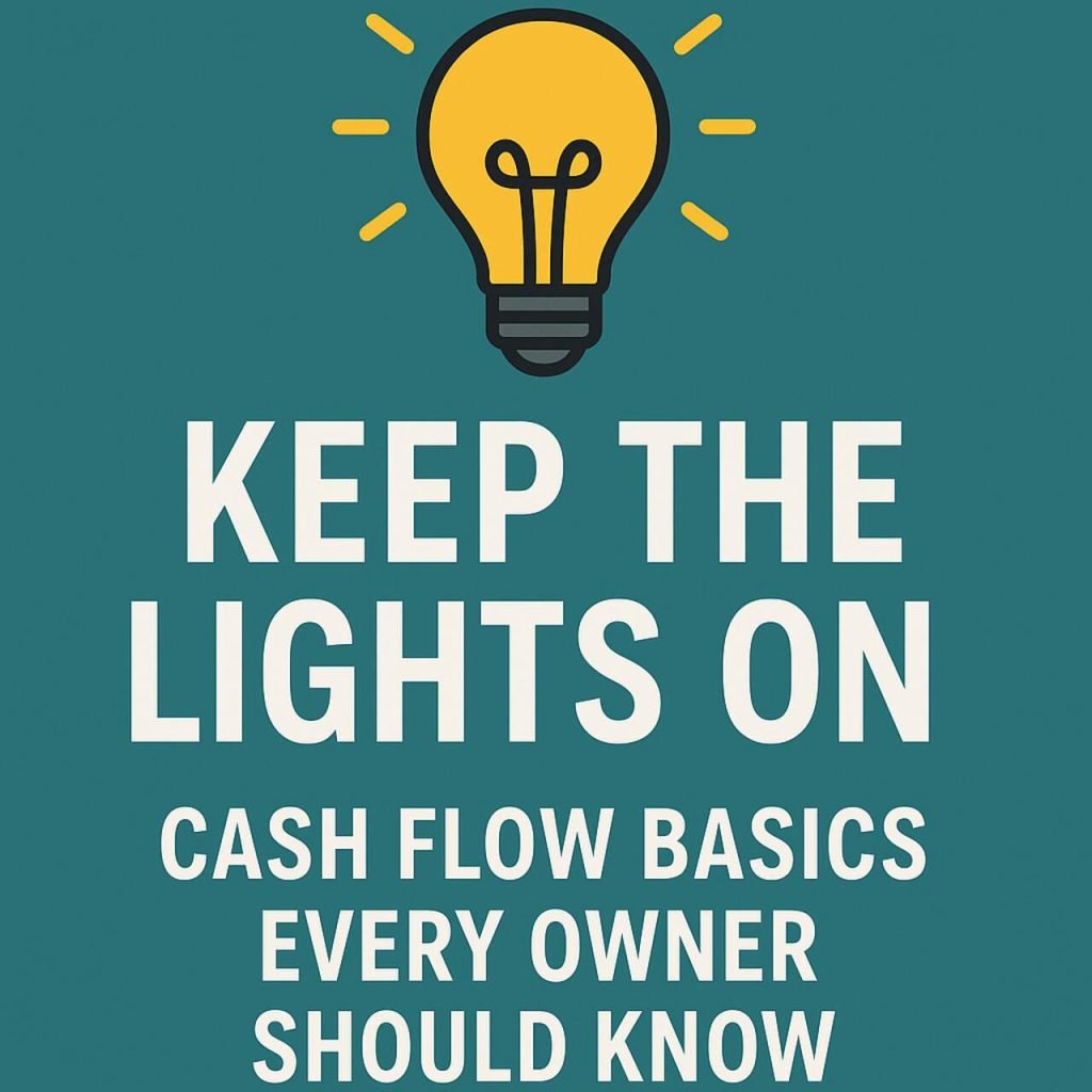 Keep the Lights On: Cash Flow Basics Every Owner Should Know Light bulb with title "Keep the Lights On: Cash Flow Basics Every Owner Should Know"
