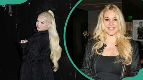 Alabama Barker and Shanna Moakler in contrasting stylish outfits, posing separately.